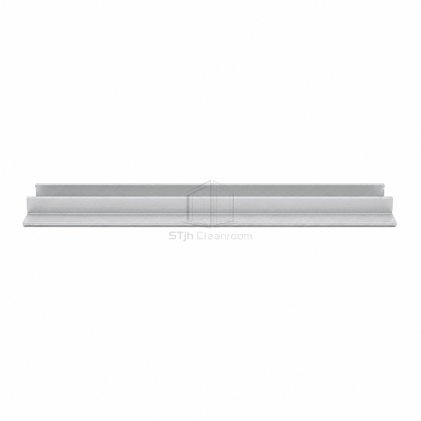 Horizontal full-length cleanroom wall base channel
