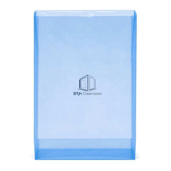 Cleanroom LDPE bin liner standing open with full front outline visible