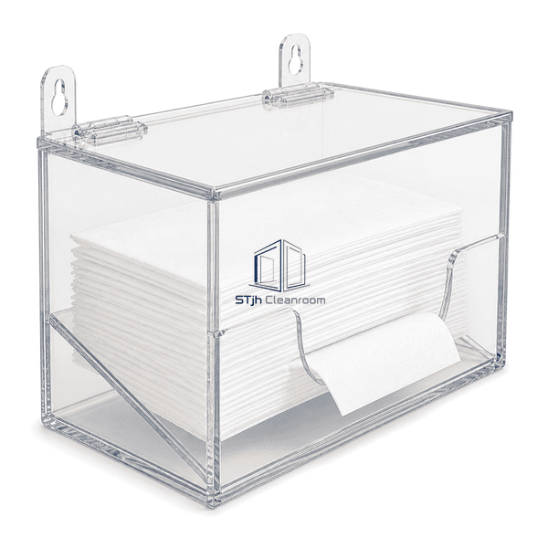 Oblique side view showing clear PETG edges and slanted internal wipe floor