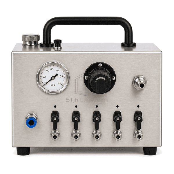 Cold aerosol generator full front view with pressure gauge and nozzle controls