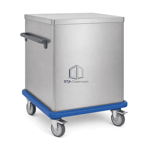 Cold chain transport cart in complete rear three-quarter view