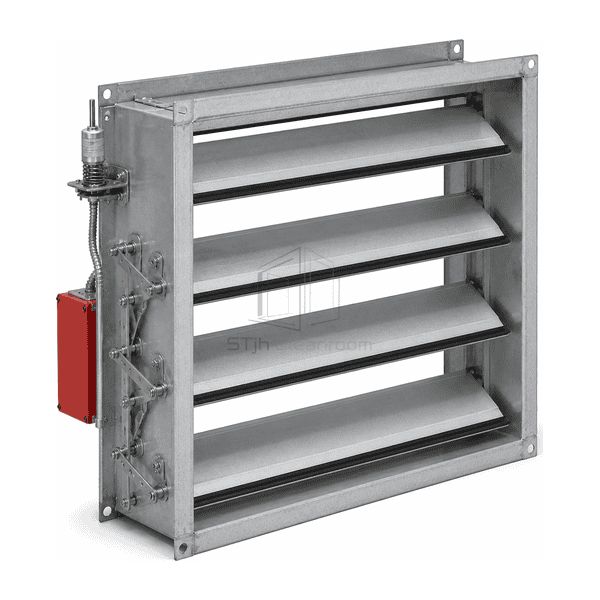 Complete horizontal combination fire smoke damper for floor installation