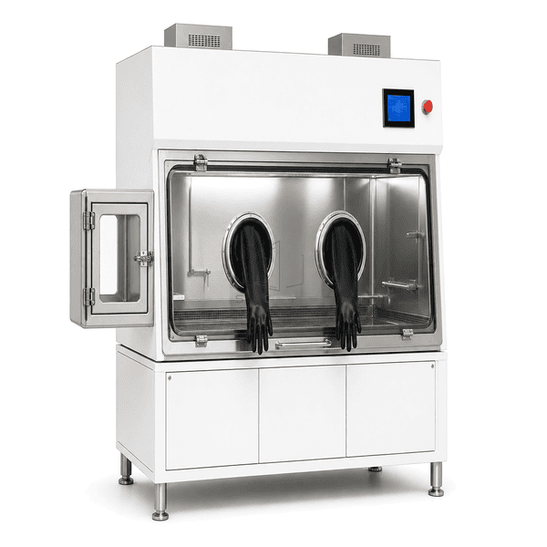 Complete pharmacy compounding isolator in wide horizontal view