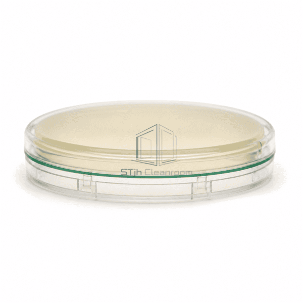 Side profile showing raised contact agar above the dish rim and lockable lid