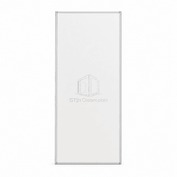 Upright removable cleanroom wall module showing the full hygienic surface