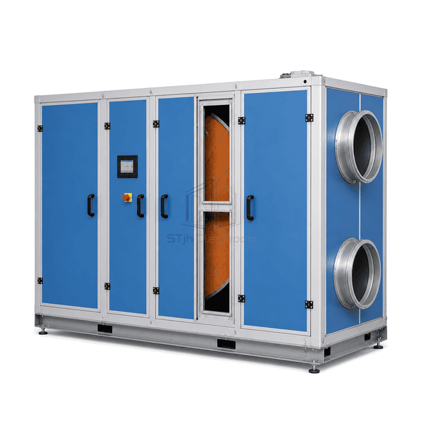 Opposite-side view of the complete industrial desiccant rotor unit