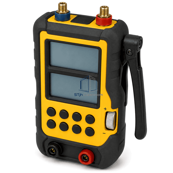 Differential pressure calibrator port valve and electrical terminal detail