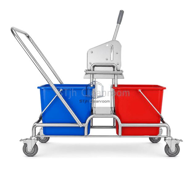 Complete double-bucket trolley in horizontal view