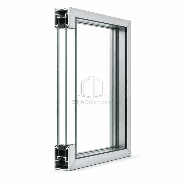 Side section showing two safety-glass panes and the sealed internal cavity