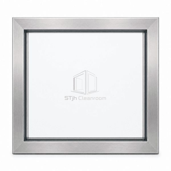 Double-glazed cleanroom window shown as a complete upright front elevation