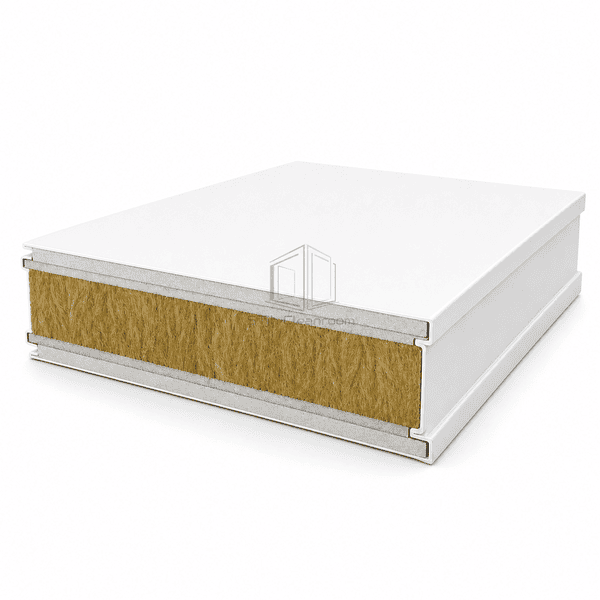 Complete double MgO rock wool cleanroom panel with balanced layered construction