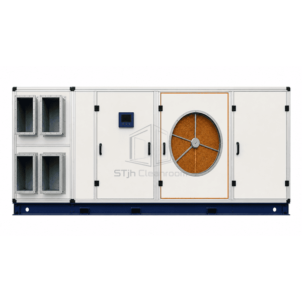Front view of dry room AHU process and regeneration access doors