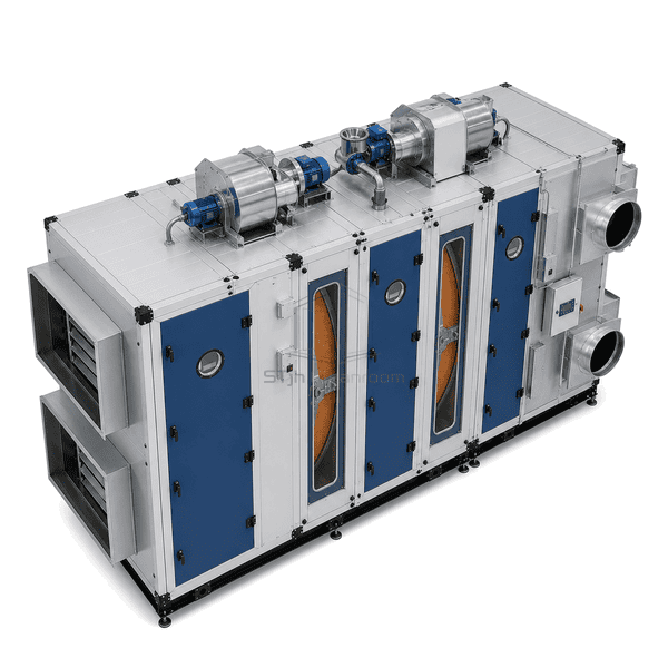 Opposite-side view of the complete dry-room dehumidification package