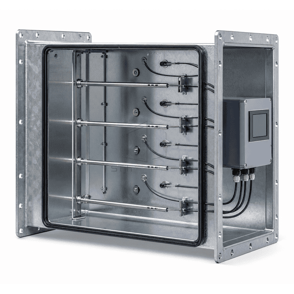 Side view showing thermal sensor nodes and plenum-rated probe wiring