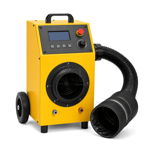 Duct leakage tester calibrated inlet and pressure-port detail