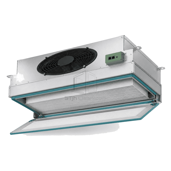 Complete EC FFU with exposed ceiling flange, gasketed filter interface and control ports