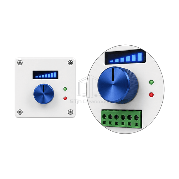 Complete EC FFU speed controller with magnified 0-10 V output and remote-enable connector