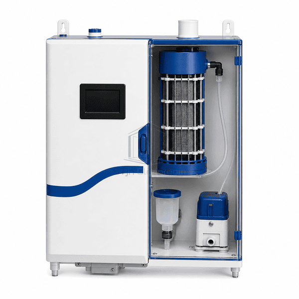 Front elevation of the same electrode humidifier cabinet
