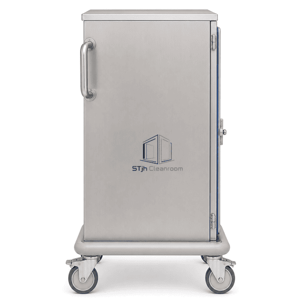 Stainless enclosed transfer cart side profile with push handle