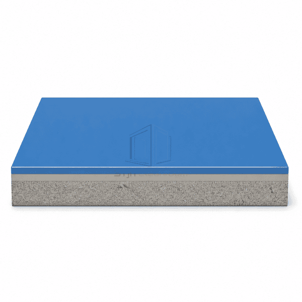 Low horizontal view of the epoxy flooring build-up and concrete carrier