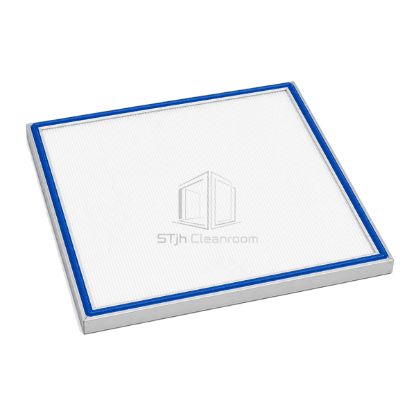 Horizontal full view of low-outgassing ePTFE cleanroom HEPA filter