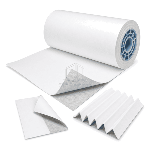 Close view of microporous membrane texture and pleat fold
