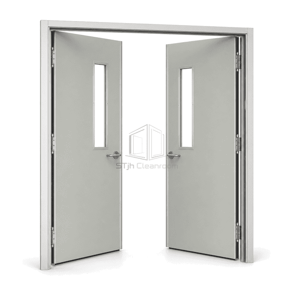 Equal Double-Leaf Cleanroom Swing Door main product view