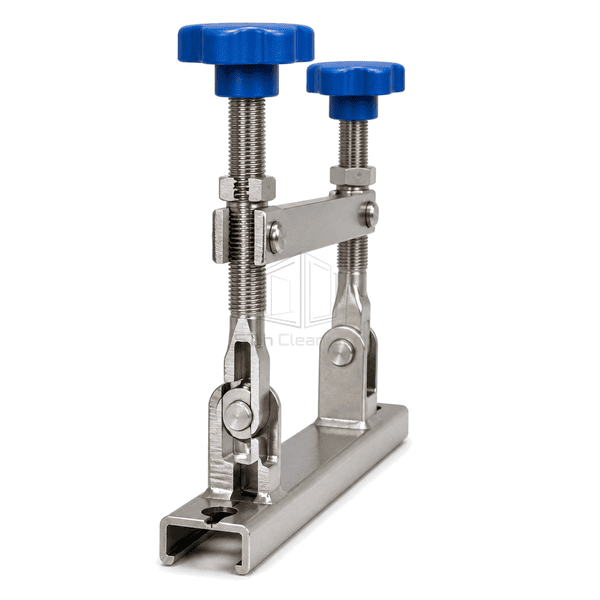 Side view showing threaded travel pivot and bearing bar