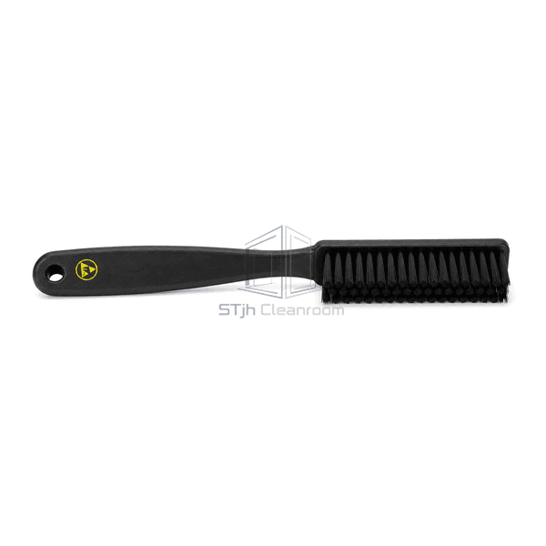 Horizontal underside view of complete conductive ESD brush and filament rows