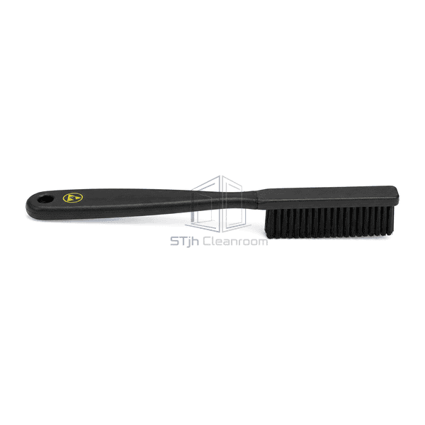Side profile of ESD cleaning brush showing handle thickness and bristle depth