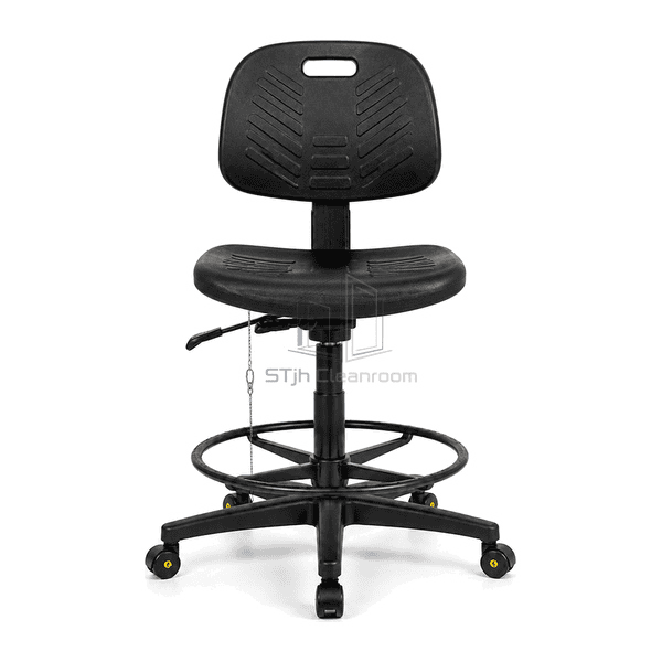 esd-chair-front-view.jpg` — `Front view of complete adjustable ESD chair with dissipative seat and five-star base