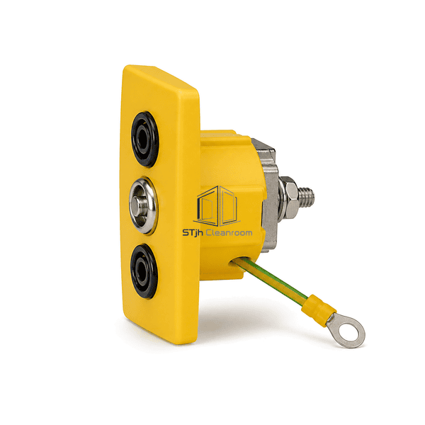 Side profile of ESD grounding socket rear terminal and ring-lug wire