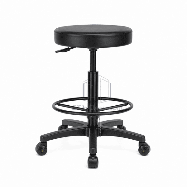 esd-stool-front-view.jpg` — `Front view of complete adjustable ESD stool with five-star conductive base