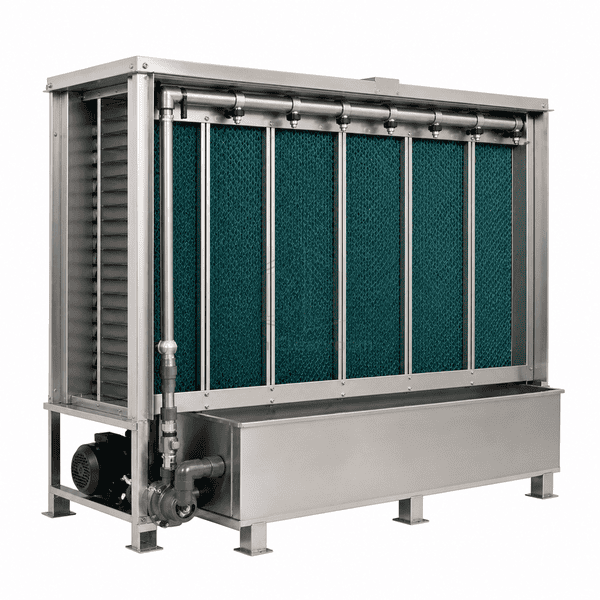 High opposite view of distribution header and media bank