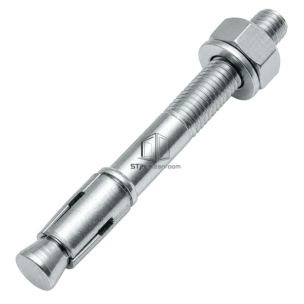 Elevated interface view of expansion anchor nut washer sleeve and cone