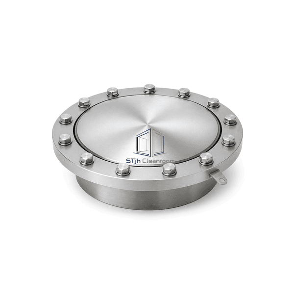 Complete horizontal presentation of rupture element, frame and support hardware