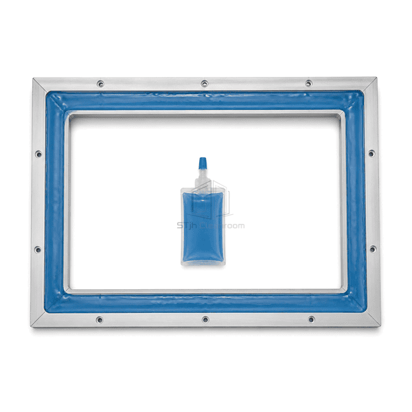Straight top view of the complete FFU gel-seal frame and refill cartridge