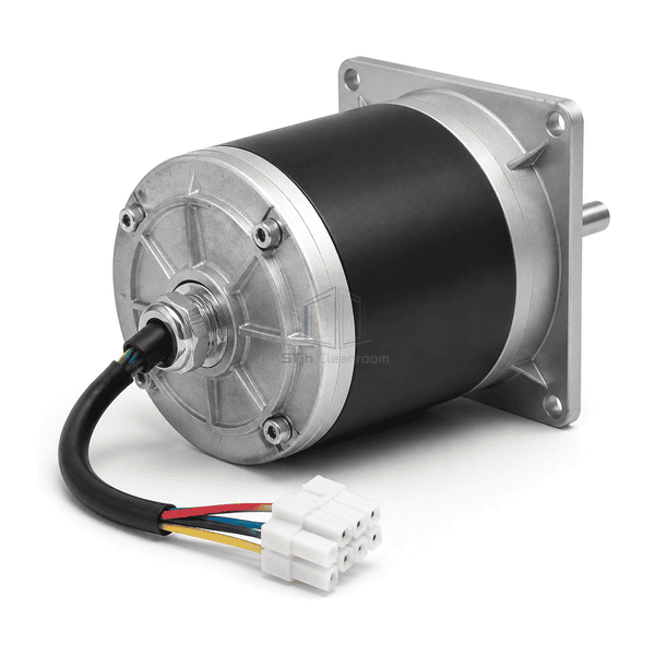 Rear service view of the FFU motor cable gland, wiring lead and plug connector