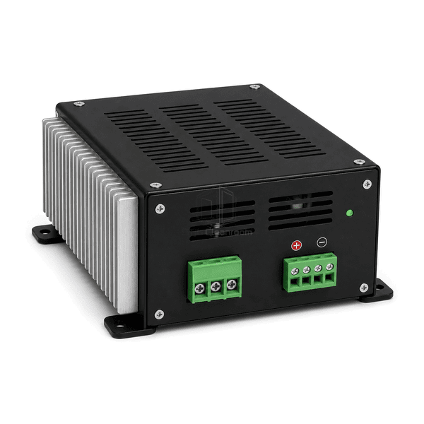 Horizontal view of the complete FFU power supply module and mounting flanges