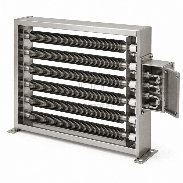 Service-side view of the electric heater terminal box