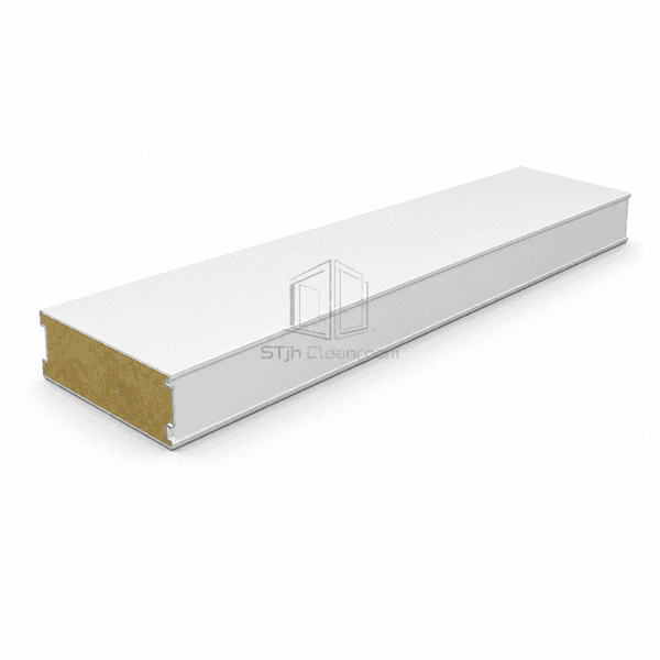 Horizontal full-length fire-rated cleanroom sandwich panel