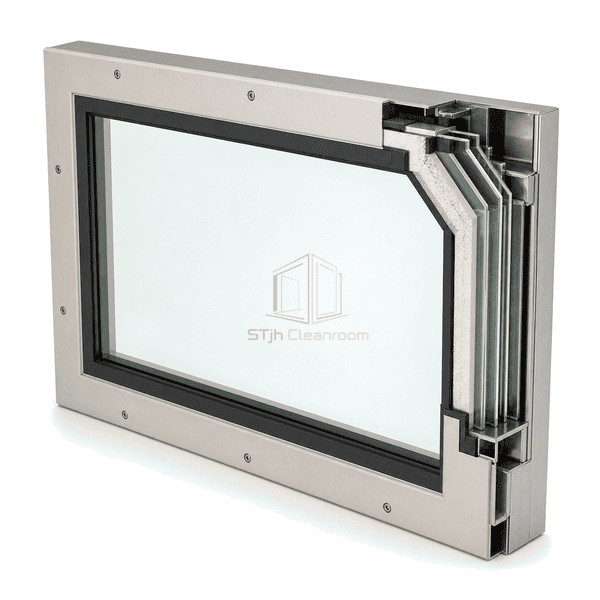 Close view of the concealed fire-glass edge retention and perimeter seal
