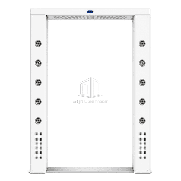Front elevation through the open fixed doorway blow-off portal