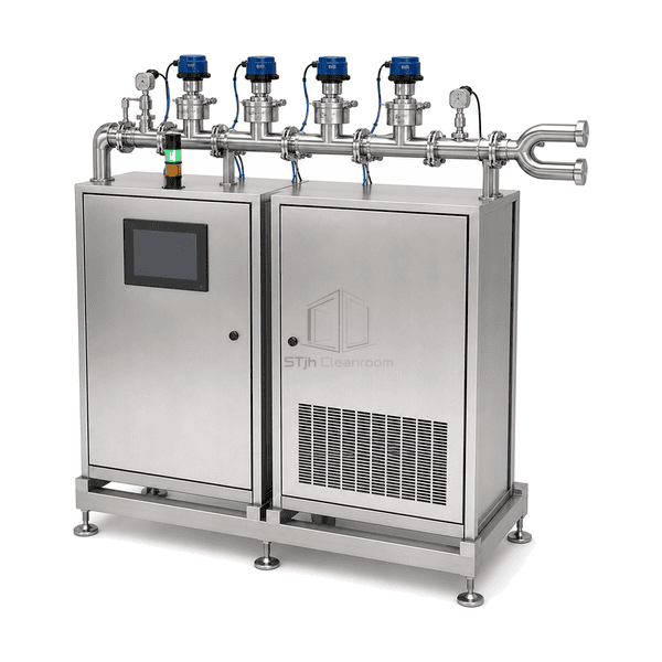 Actuated valve manifold detail with complete system visible