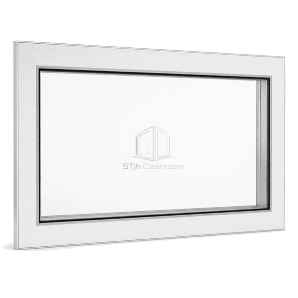 Complete flush vision panel installed across a modular wall opening