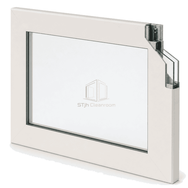 Close view of the flush glass-to-wall seal and concealed frame edge