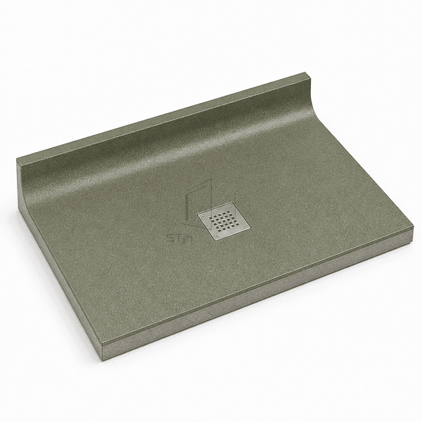 Complete polyurethane-cement flooring system with cove and drain transition