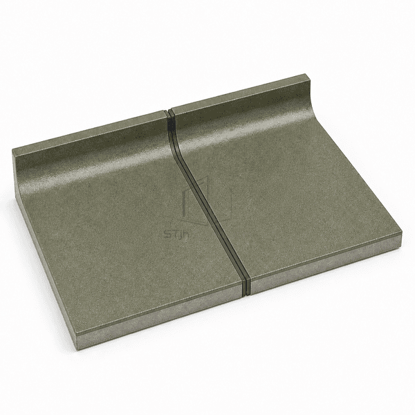 Close view of resin floor coving and a sealed movement joint