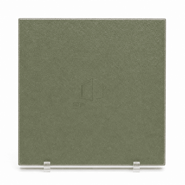 Front view of a pigmented food-grade polyurethane-cement floor sample