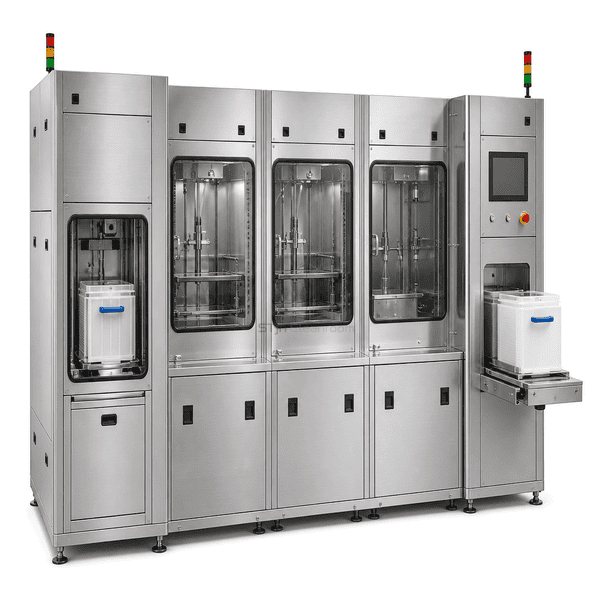 Wide multi-chamber FOUP cleaning system with separated wash and dry zones